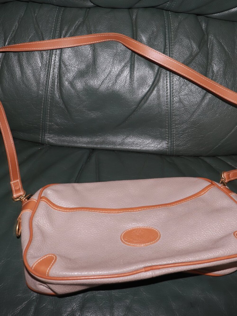 Equestrian Bag Taupe Tan All Weather  Crossbody Purse 11"X7".